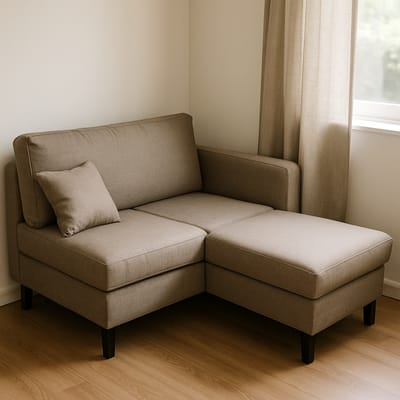 How does an L-shaped futon work in small rooms?