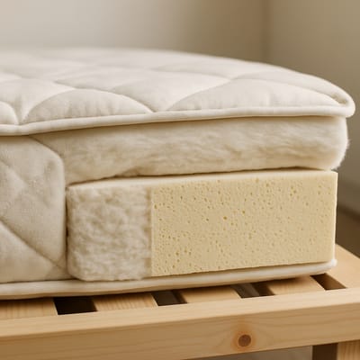 Inside a firm futon: materials, layers, and latex types